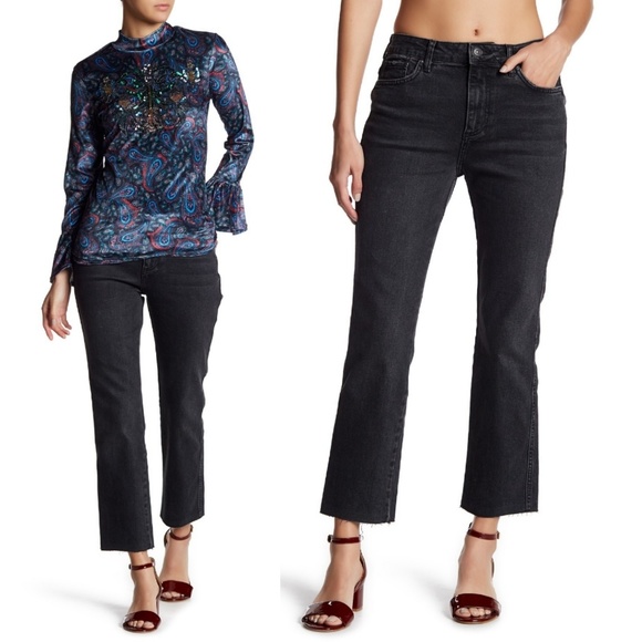 🆕 Last1! Free People Clean Girlfiend Black Jean - Picture 3 of 5